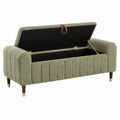 Banquette coffre 120 x 50 x 75 cm en tissu vert style vintage