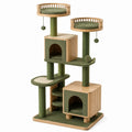 Arbre à chat 80 x 60 x 150 cm en bois vert avec griffoirs et niches