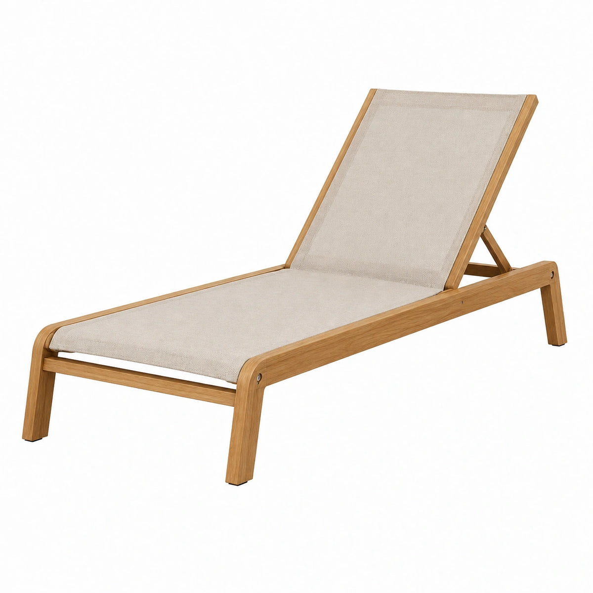 Transat de jardin 200 x 70 x 85 cm bois beige dossier inclinable