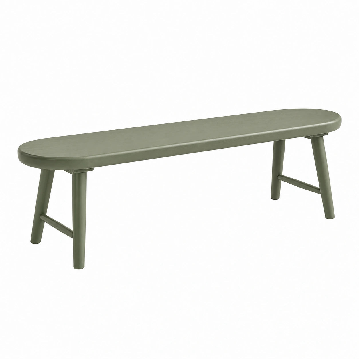 Banc 120 cm en bois vert olive style contemporain pour entrée