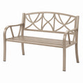 Banc de jardin 122 x 63 x 91 cm en acier beige à dossier décoratif