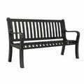 Banc de jardin 150 cm en métal noir à accoudoirs style classique