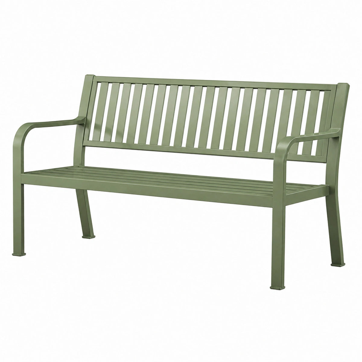 Banc de jardin 122 x 61 x 88 cm en acier vert à deux places