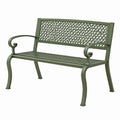 Banc de jardin 122 x 61 x 89 cm en métal vert style classique